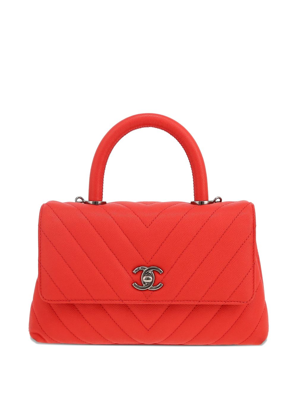 Coco Handle chevron-quilted satchel