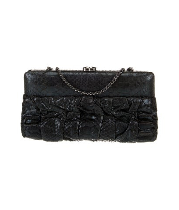 Chanel Python Cc Frame Clutch On Chain
