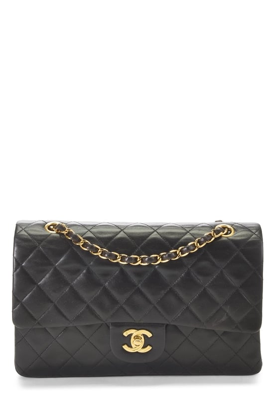 Black Quilted Lambskin Classic Double Flap Medium