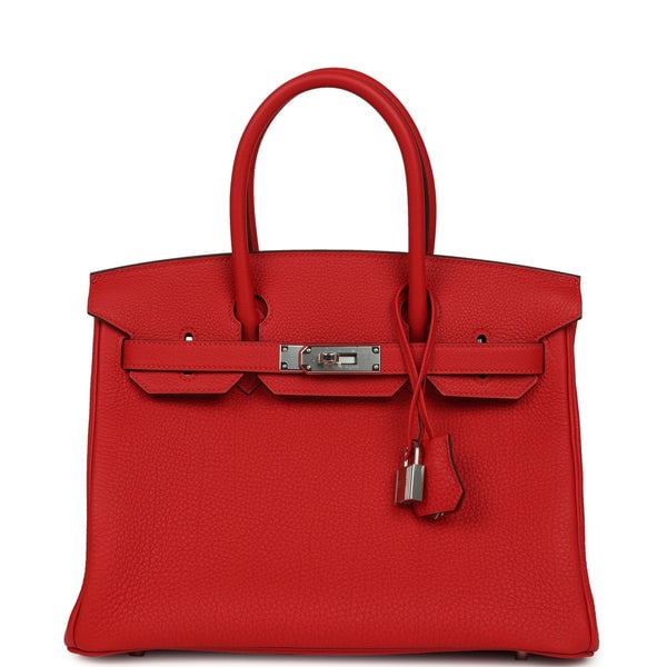 Hermes Hermes Birkin 30 Rouge Radieux Togo Palladium Hardware