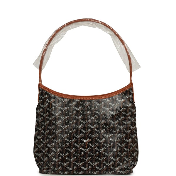 Goyard Goyard Goyardine Black, Brown Boheme Mini Hobo Bag Palladium Hardware