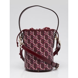 Gucci Gucci Red/Blue GG Shadow Canvas/Leather Mini Bucket Crossbody Bag