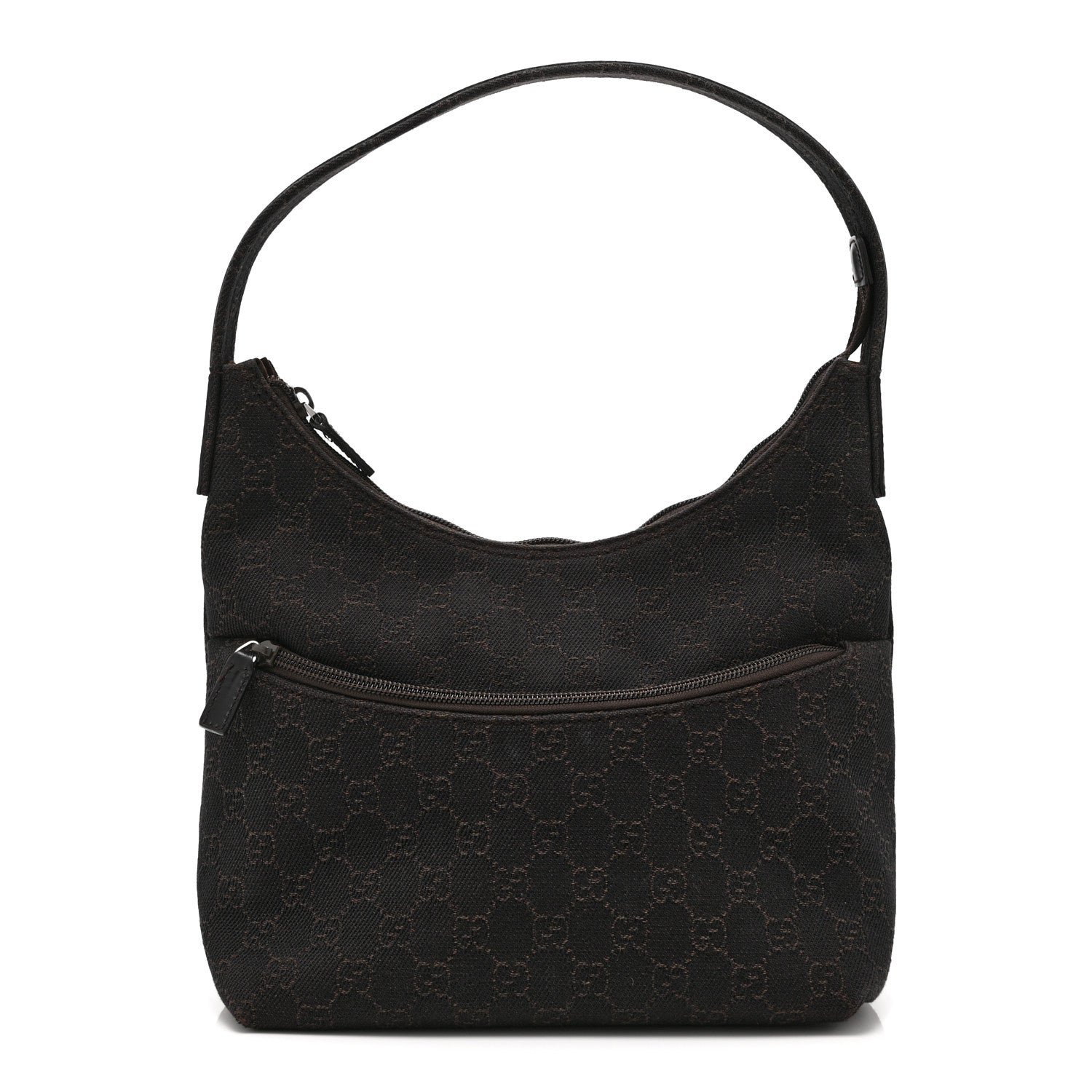 Gucci Denim Monogram Small Hobo Dark Brown