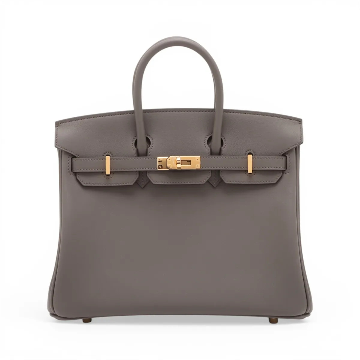 Hermès Birkin 25 Le Tournay Veau Swift Etain Gold Metal Fittings