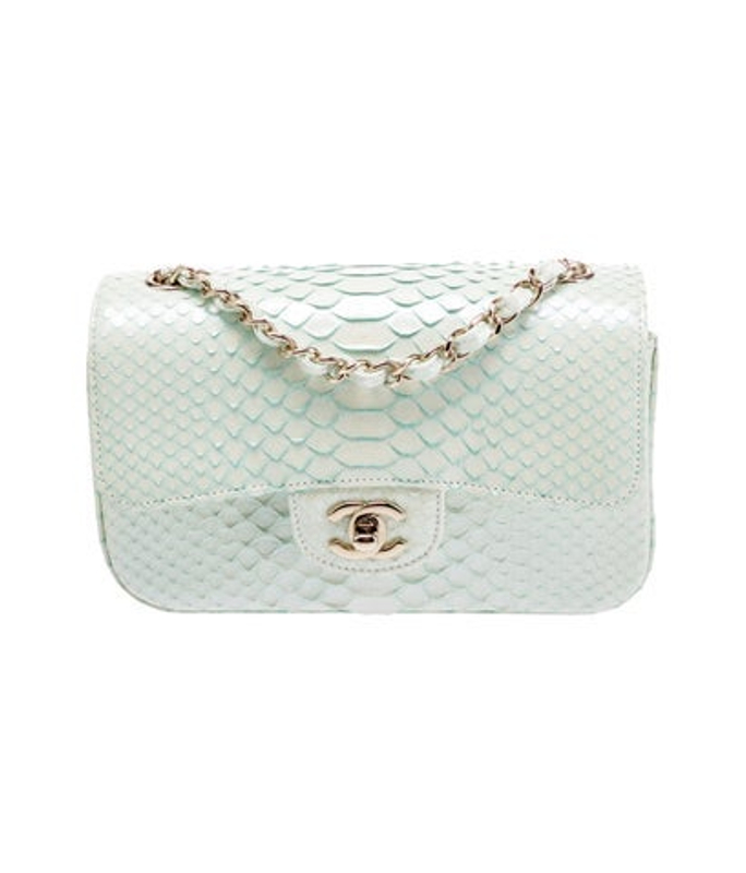 Chanel Rectangular Mini Python Single Flap Bag