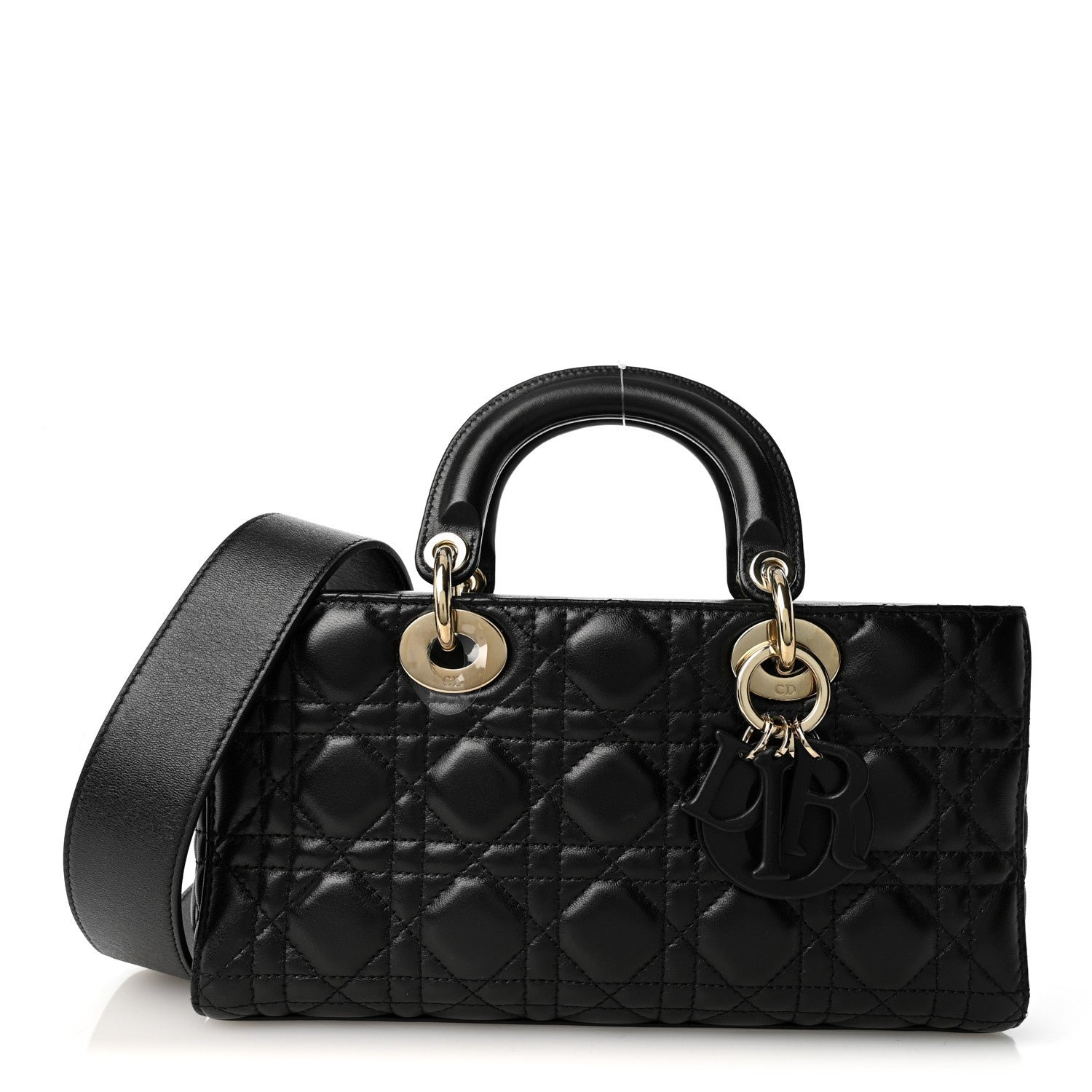Dior Lambskin Cannage Medium Lady D-Joy Black