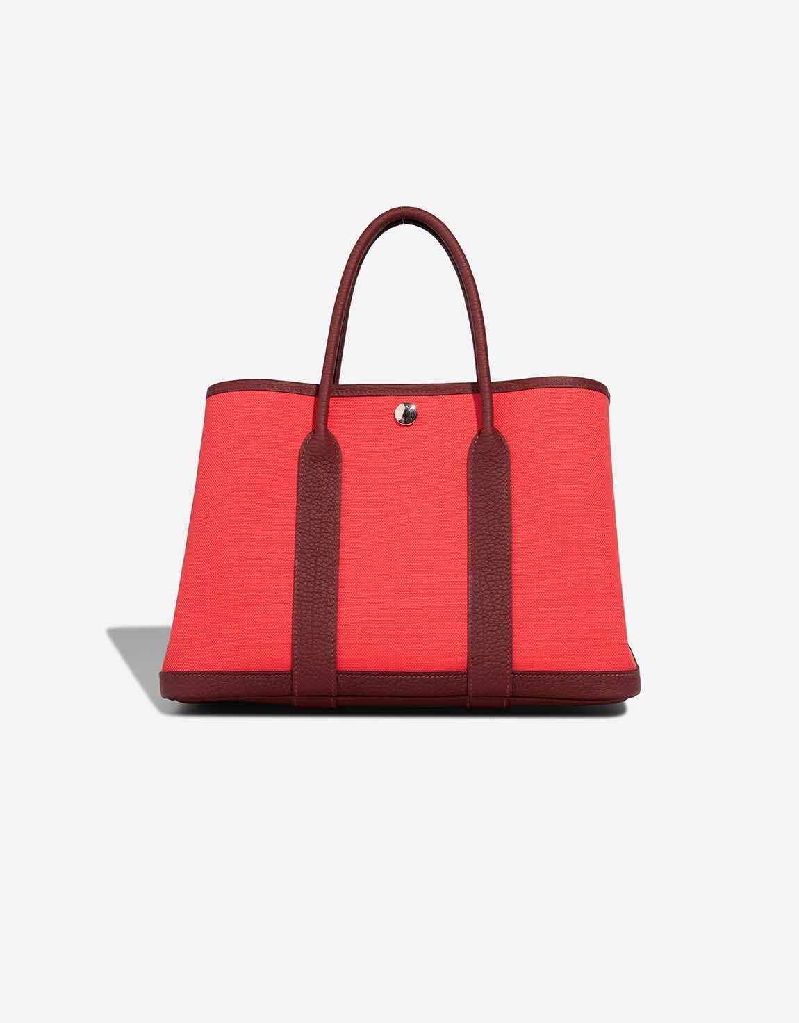 Hermes 
		Garden Party 30 Toile / Veau Négonda Rose Texas / Rouge H    