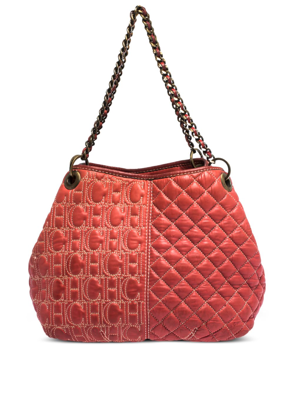 pre-owned quilted leather shoulder bag