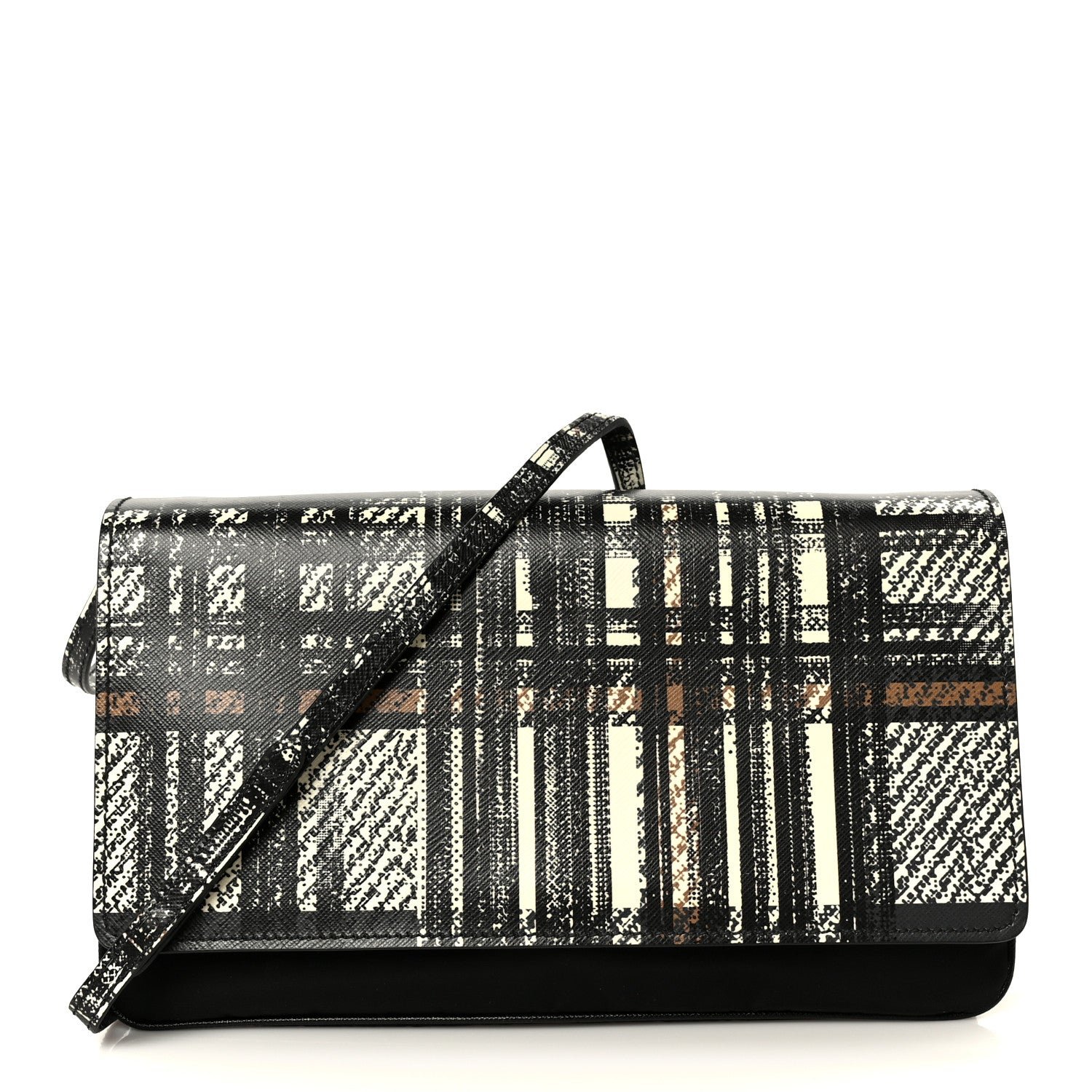 Prada Tessuto Nylon Saffiano Tartan Print Crossbody Bag White Dis Tartan
