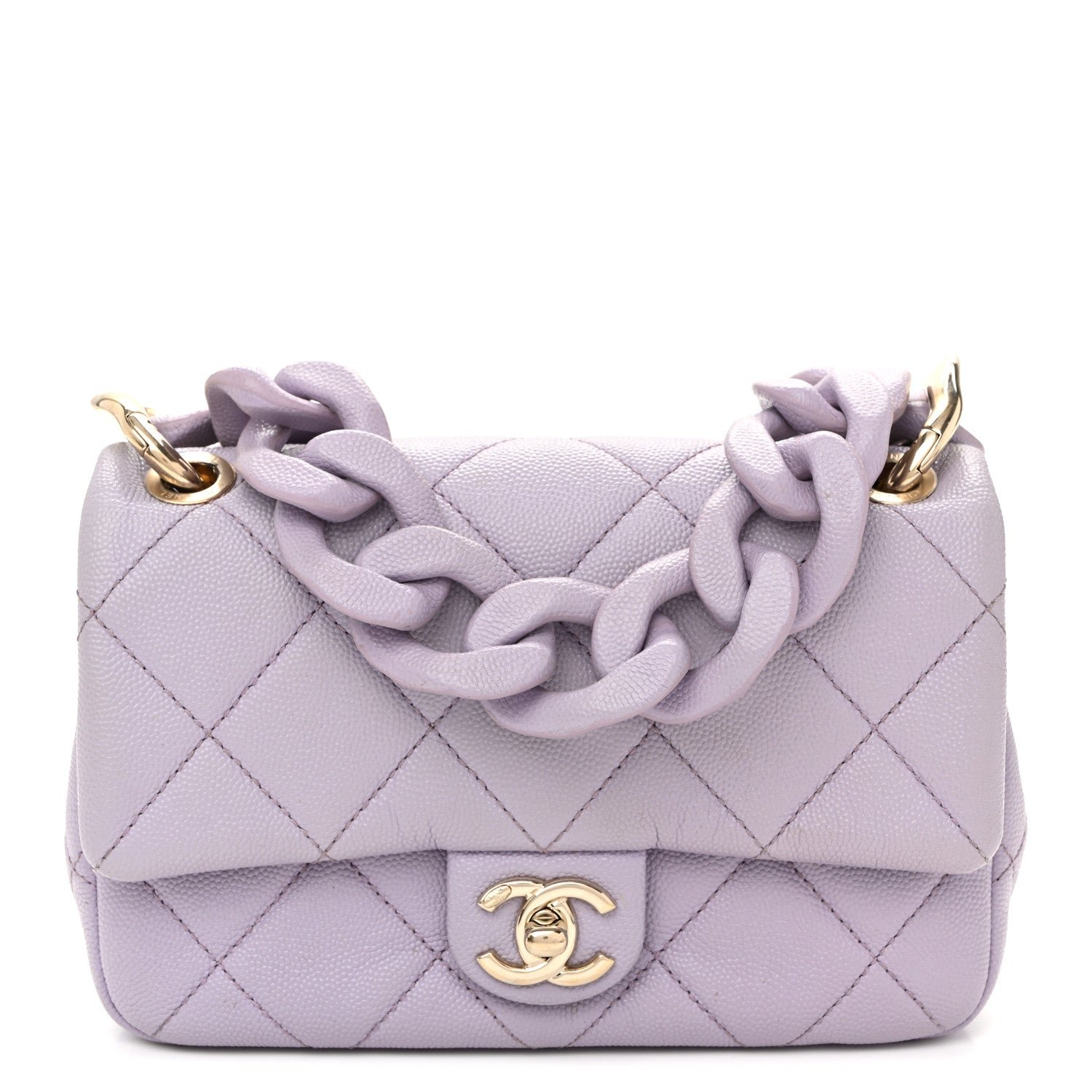 Chanel Caviar Quilted Funky Match Mini Flap Light Purple