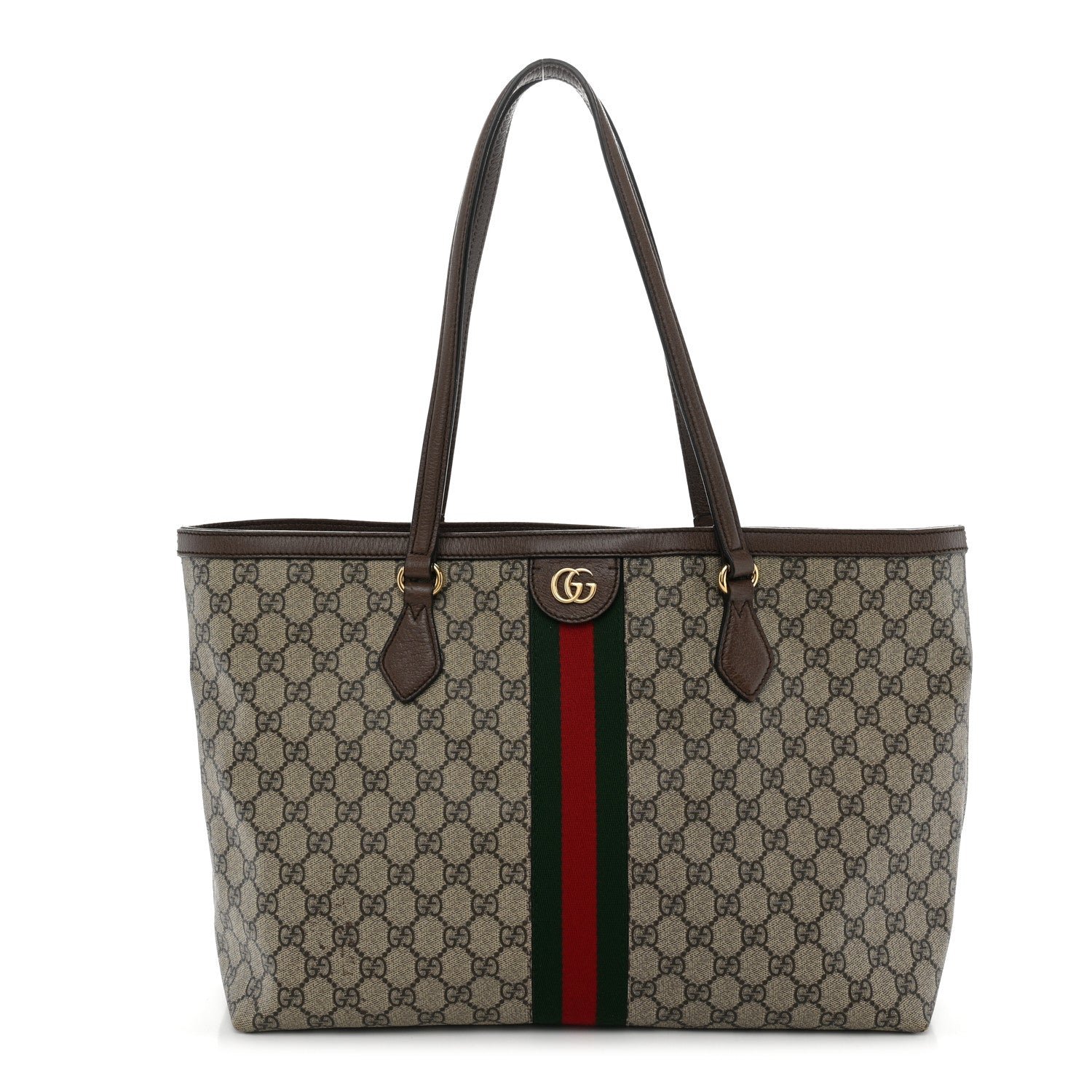 Gucci GG Supreme Monogram Medium Ophidia Shopping Tote Brown