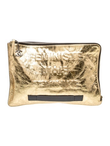 Metallic Medium "Feministe Mais Feminine" Pouch