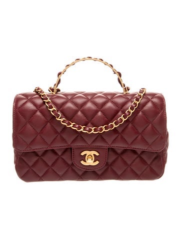 Chain-Link Top Handle Flap Bag
