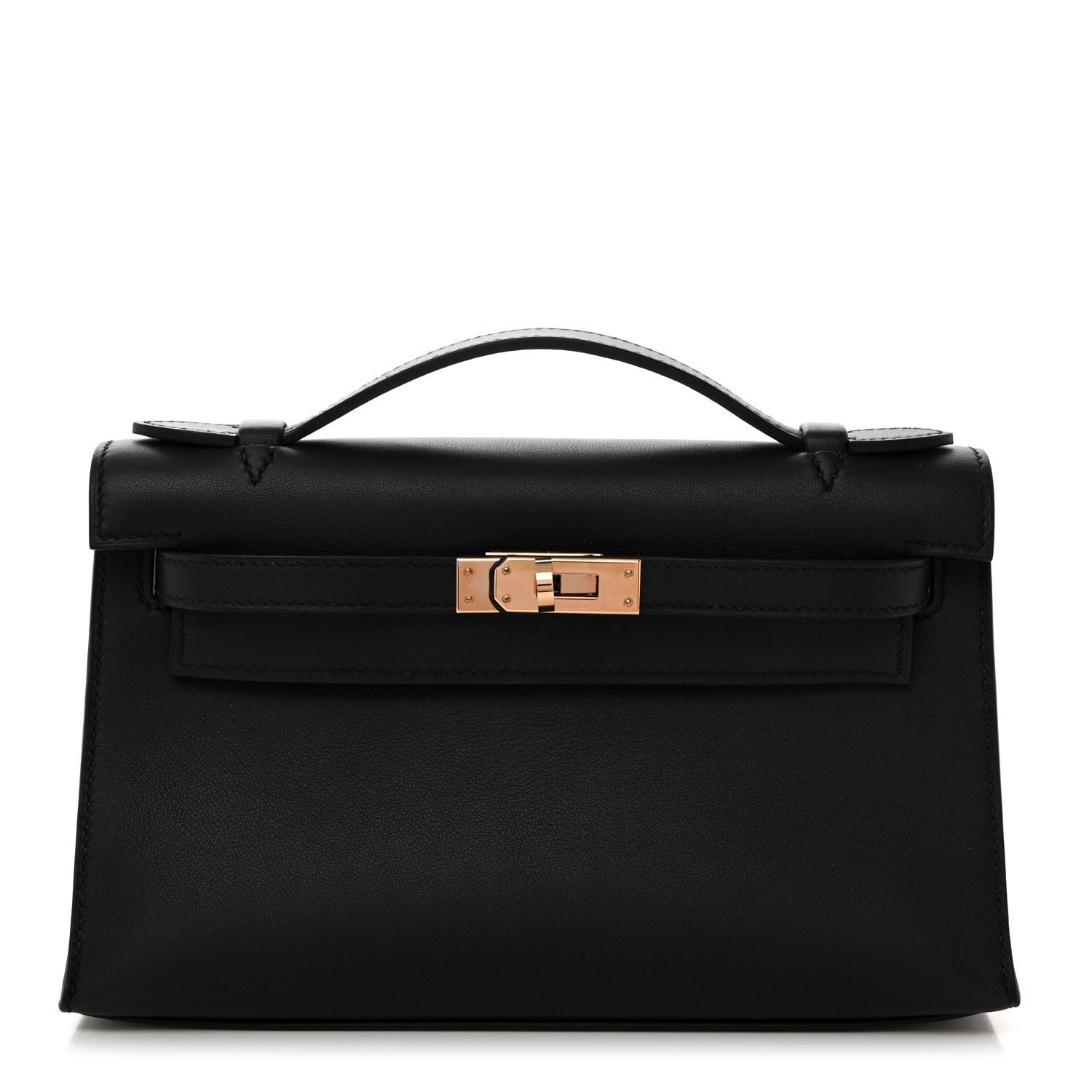 Hermes Swift Kelly Pochette Clutch Black