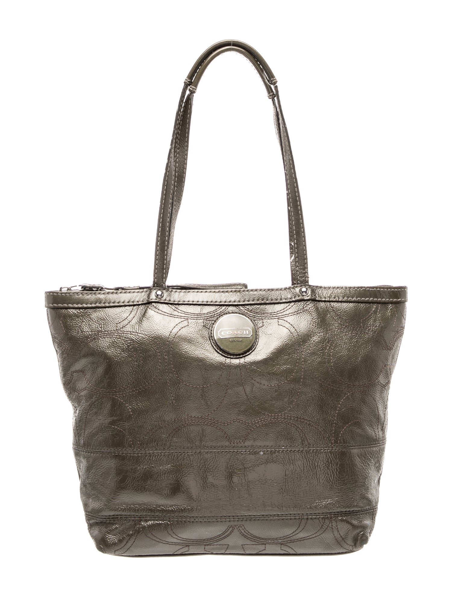 Leather Metallic Embossed Signature Medium