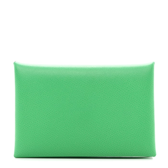 Hermes Madame Calfskin Calvi Card Case Menthe