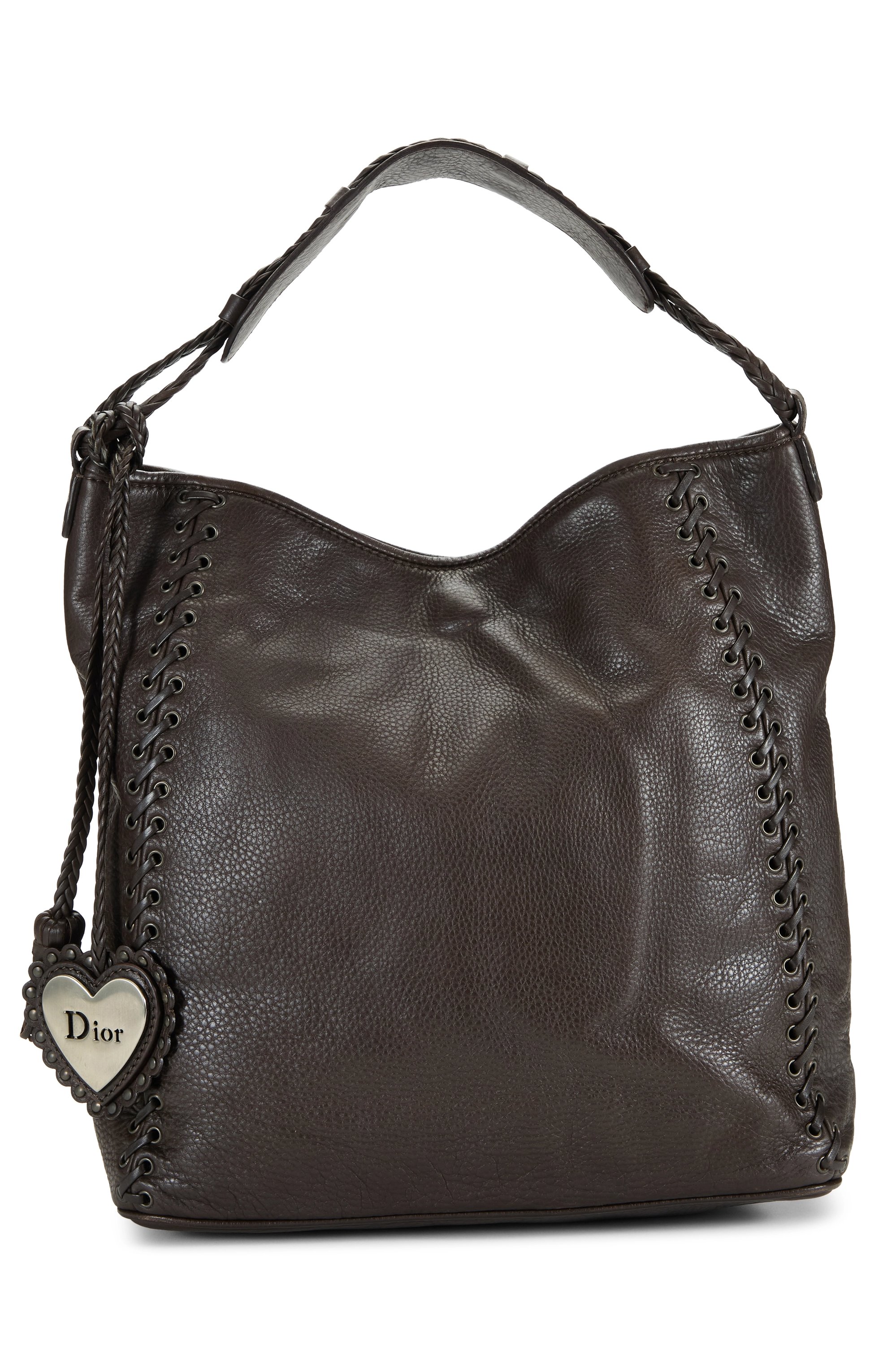 Brown Leather Ethnic Hobo Bag