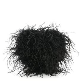 Alexander Wang Ostrich Feather Heart Pillow Clutch Black