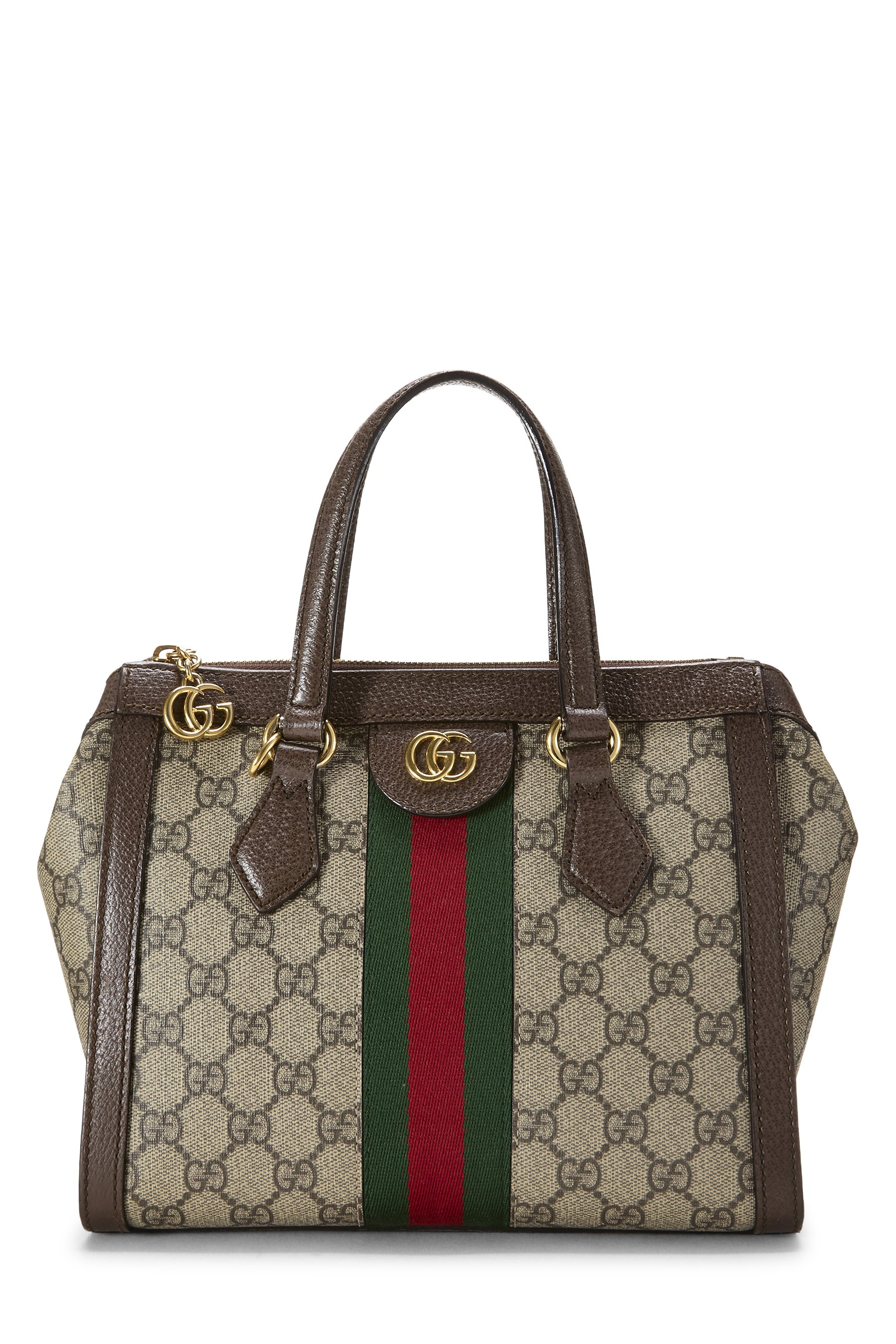 Brown GG Supreme Canvas Ophidia Tote Small