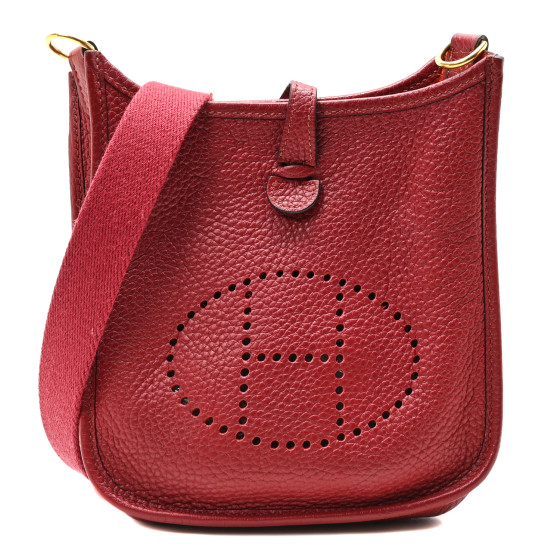 Hermes Taurillon Clemence Evelyne TPM Rouge Grenat