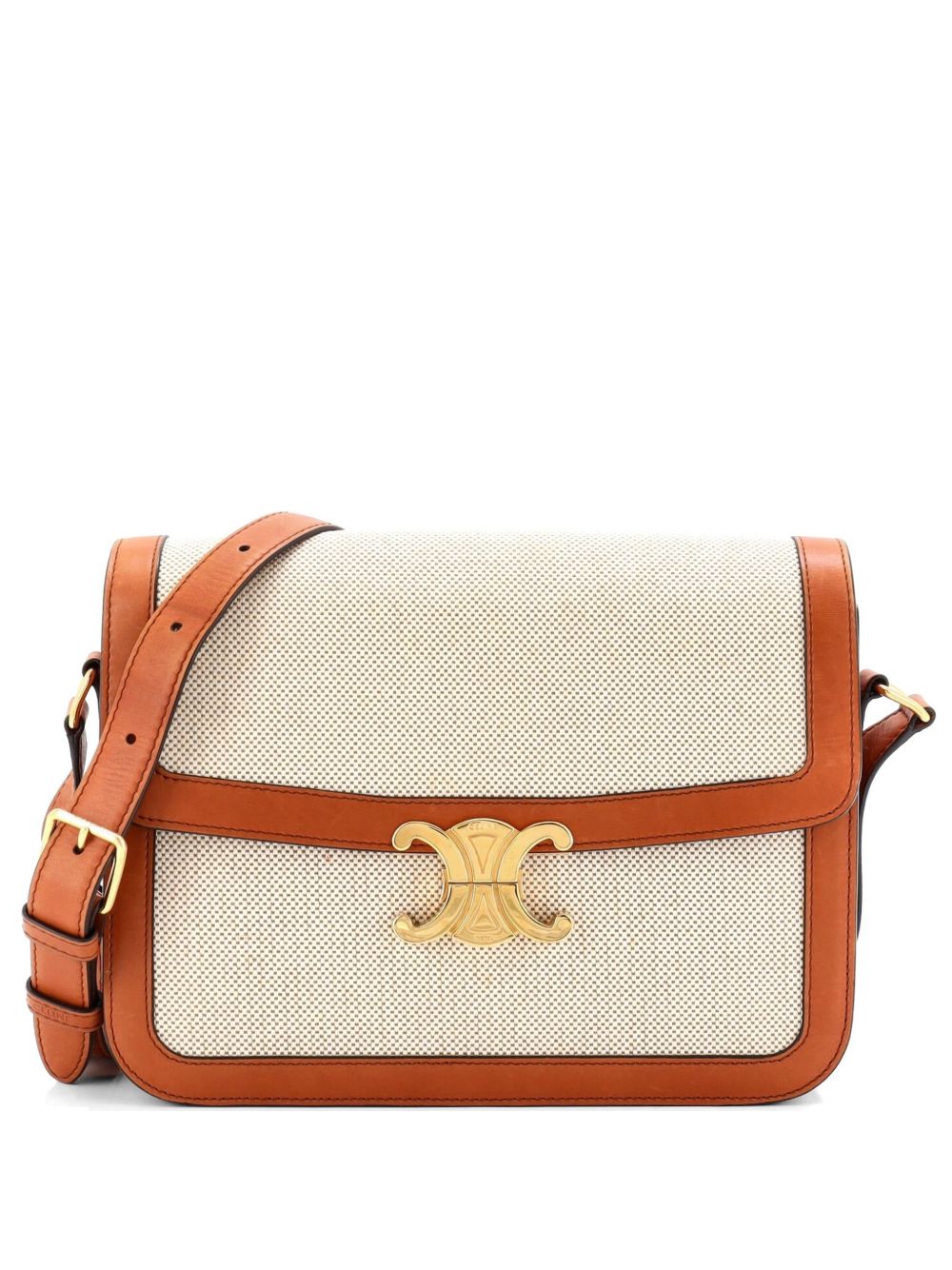 Triomphe Shoulder Bag Canvas with Leather Medium crossbody bag