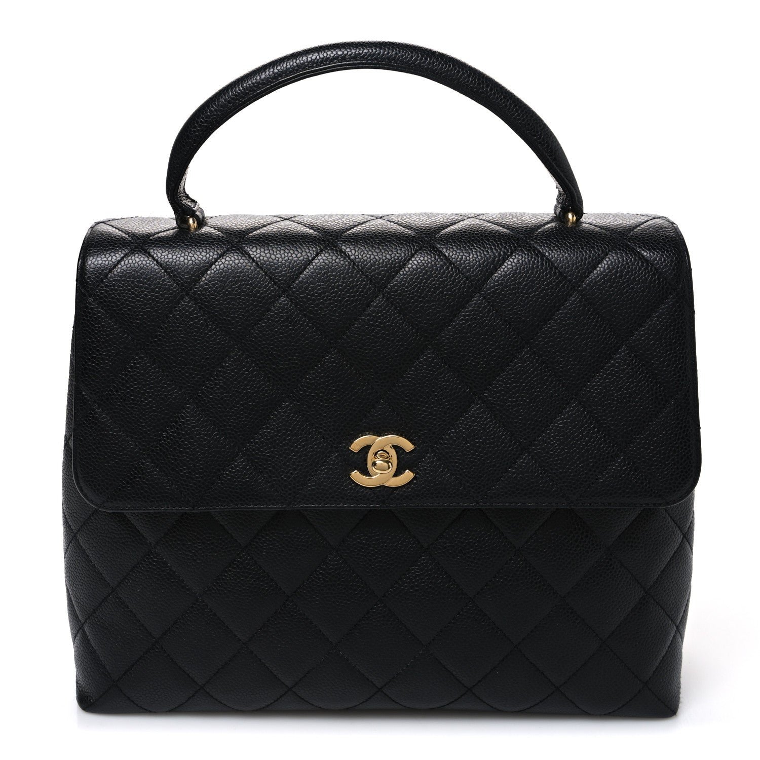 Chanel Caviar Quilted Jumbo Kelly Flap Black