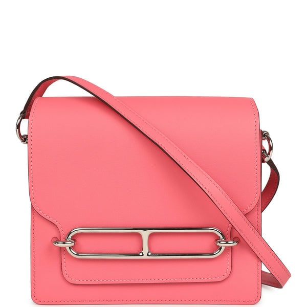 Hermes Hermes Mini Sac Roulis Rose Azalee Swift Palladium Hardware