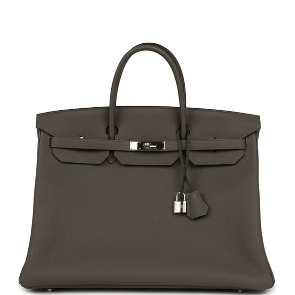 Pre-owned Hermes Special Order (HSS) Birkin 40 Etain Verso Togo Palladium Hardware
