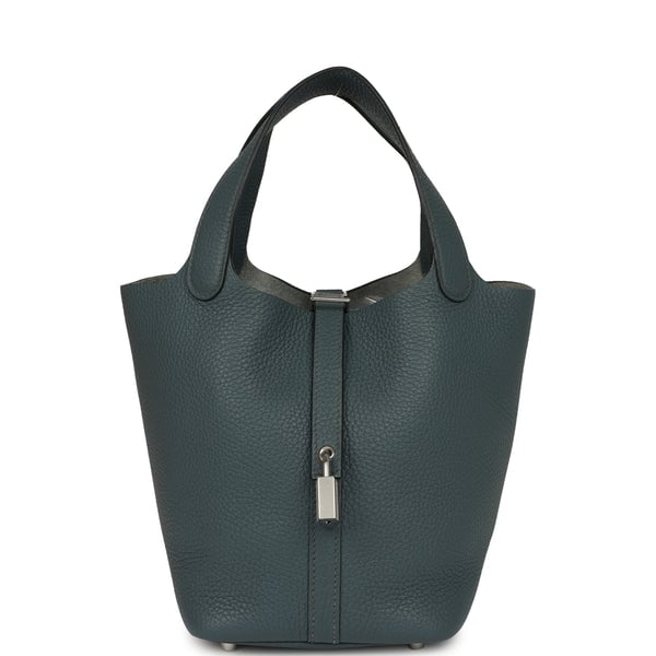 Hermes Picotin Lock 18 Bleu Orage Clemence Palladium Hardware