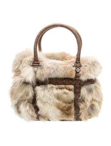Fur Top Handle Bag