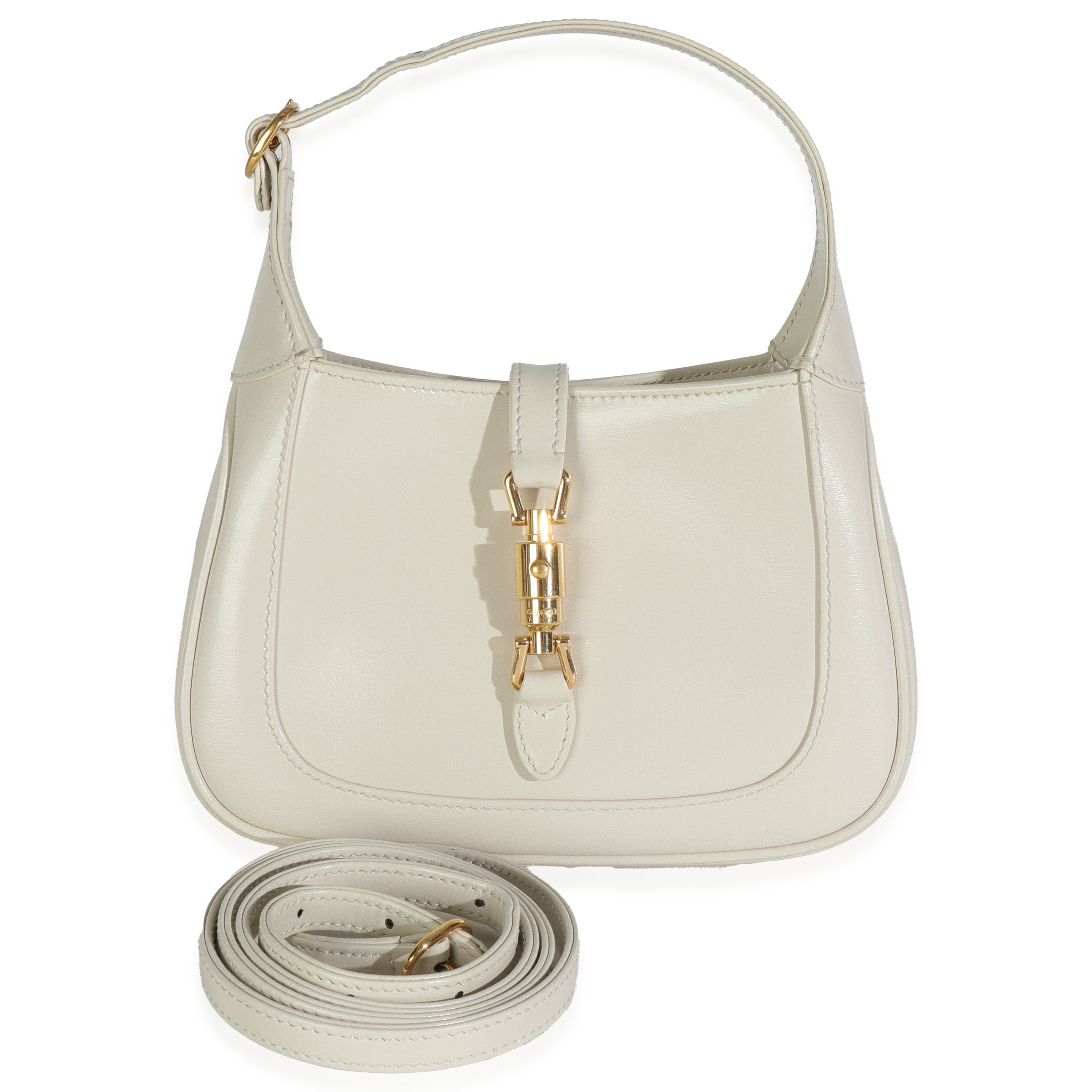 Gucci Mystic White Boarded Dyana Lux Calfskin Mini Jackie 1961 Hobo