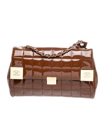 Patent Square Quilt Flap Bag