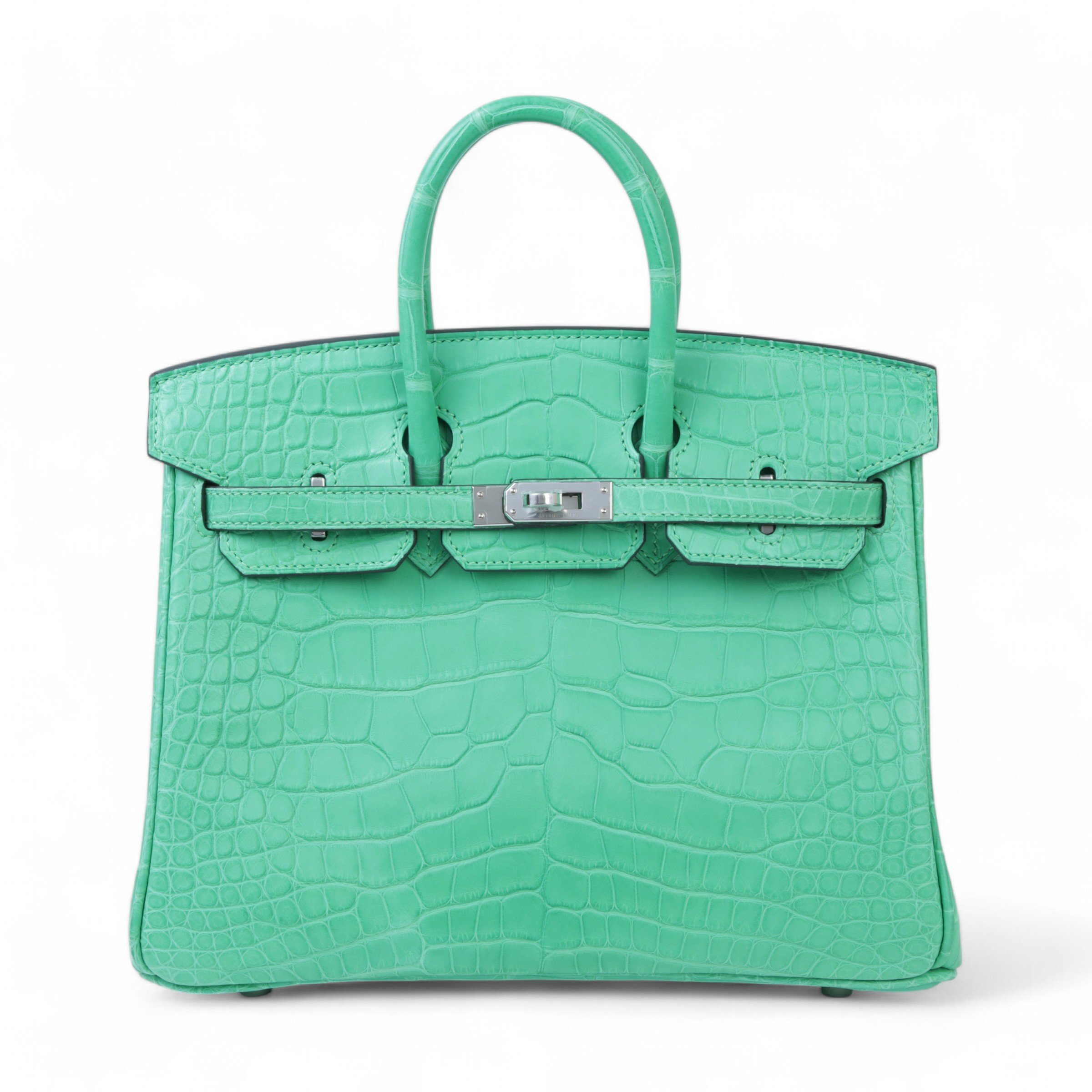 Hermes Brand New ( Rank N ) HERMÈS Birkin 25 Vert Comics (0Z) Matte Alligator Palladium hardware W (2024)