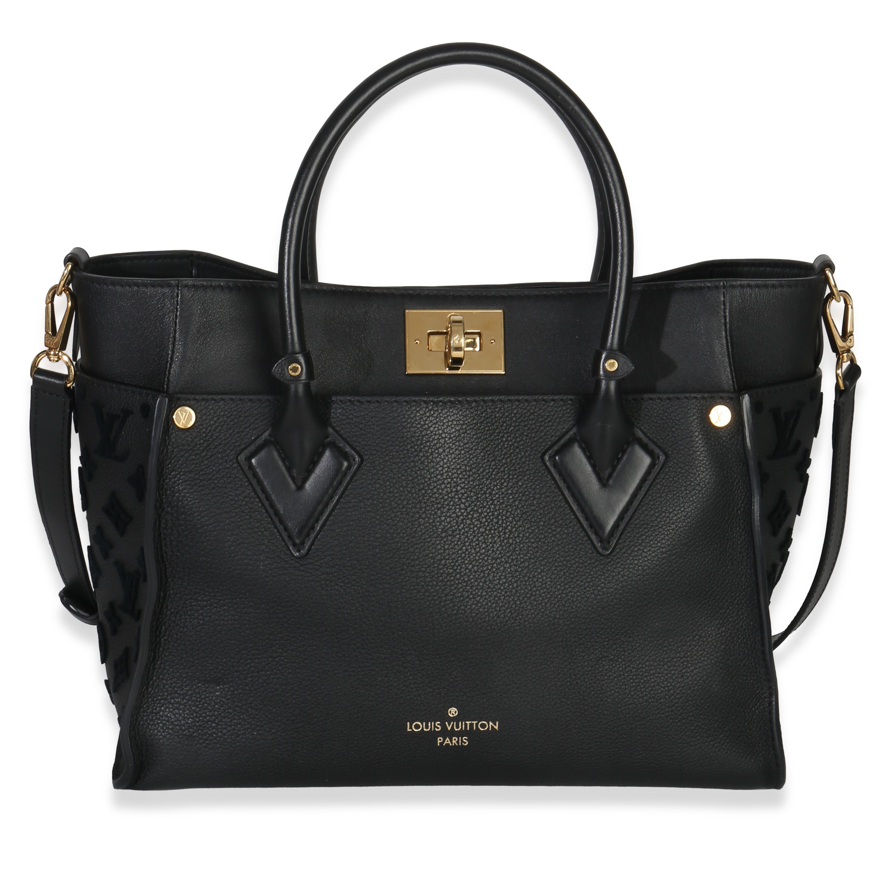 Black Calfskin Monogram Tufting On My Side MM