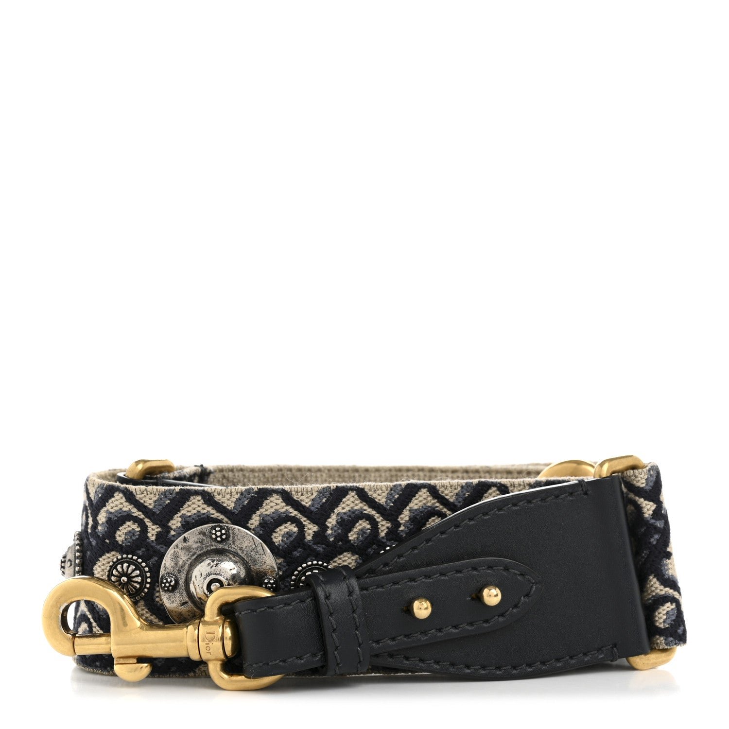 Dior Oblique Studded Shoulder Strap Blue