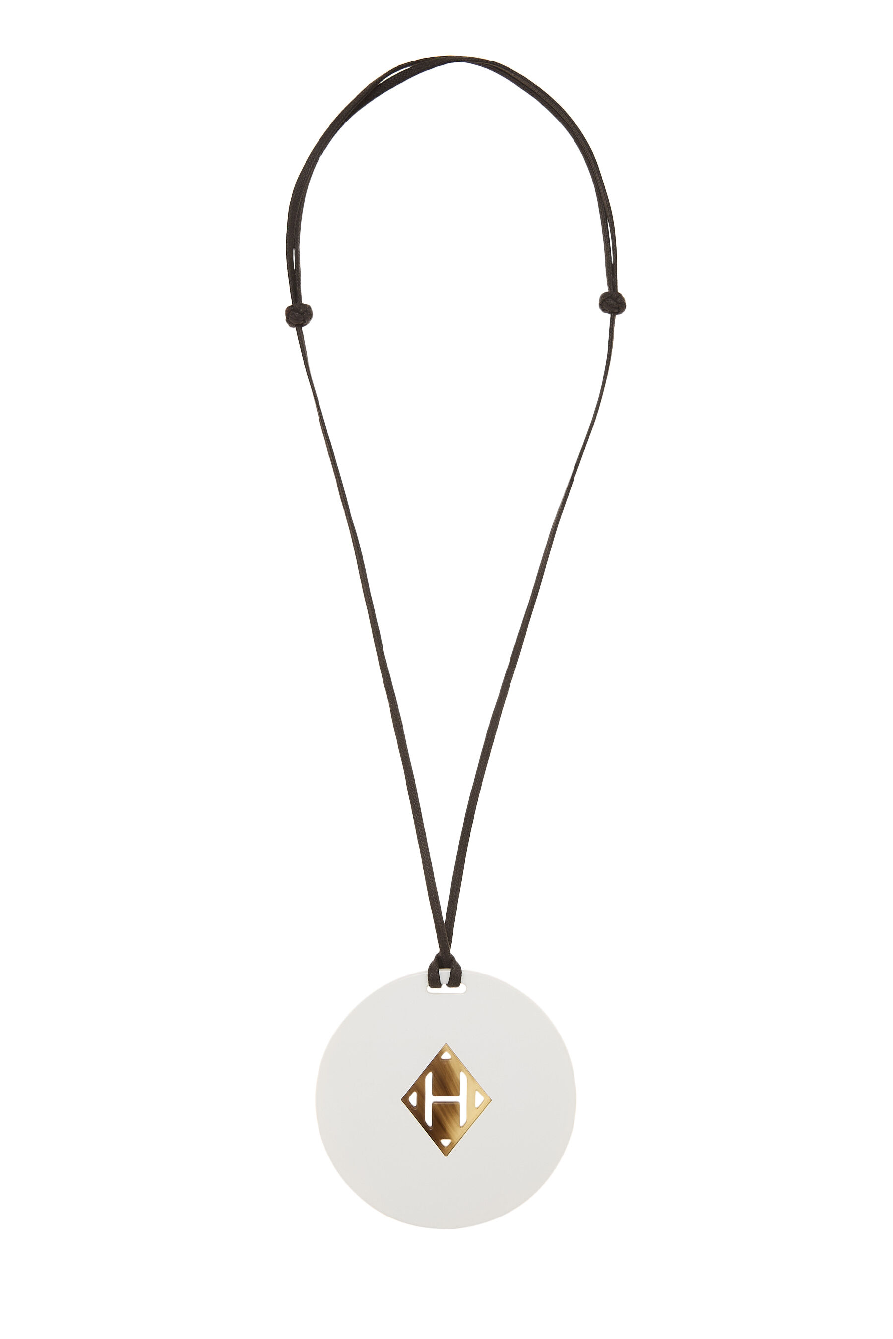 Hermes White Acrylic Buffalo Horn Necklace
