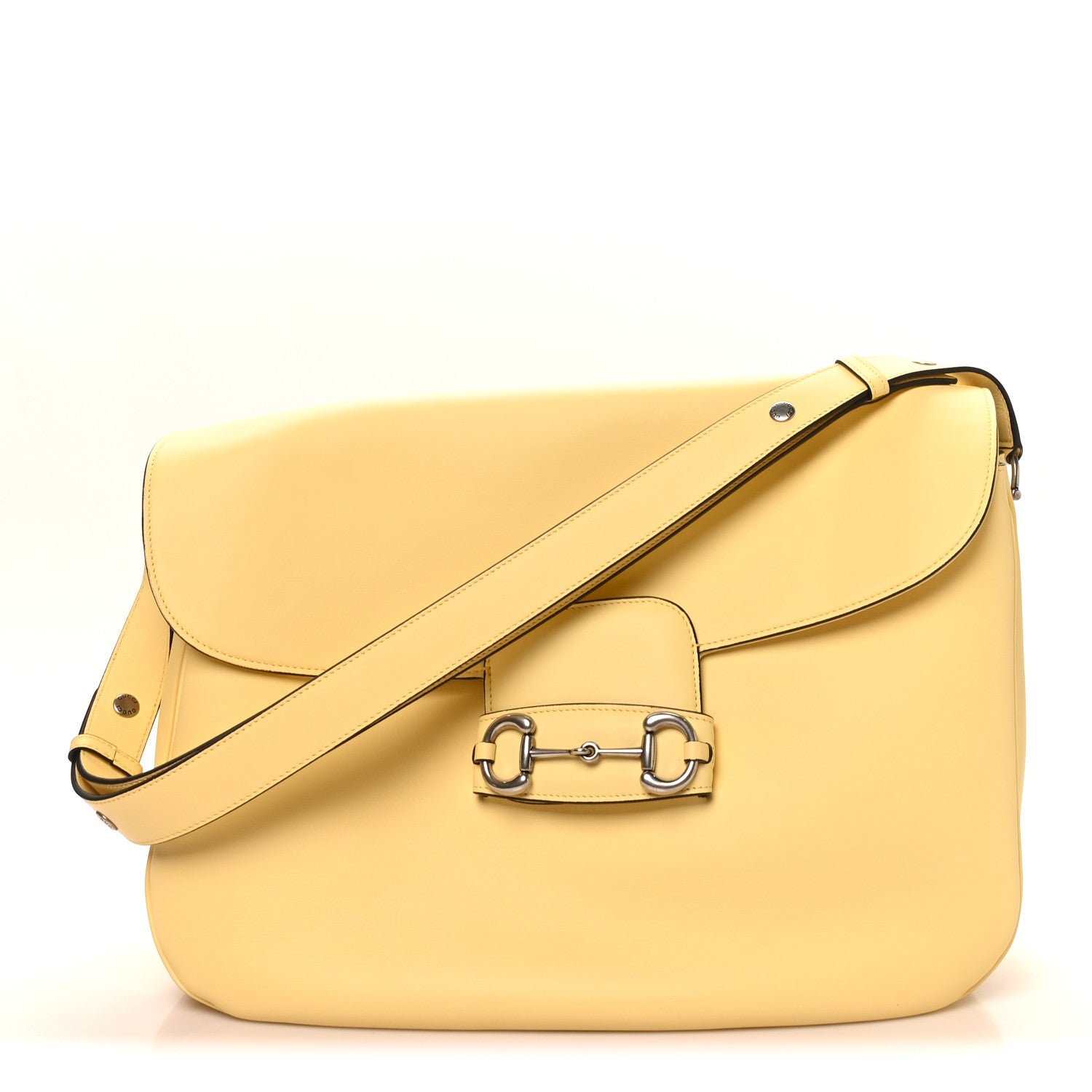 Gucci Calfskin Large Aura Horsebit 1955 Shoulder Bag Butter