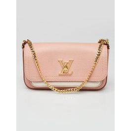 Louis Vuitton Louis Vuitton Pink Leather Lockme Tender East West Bag w/o Strap
