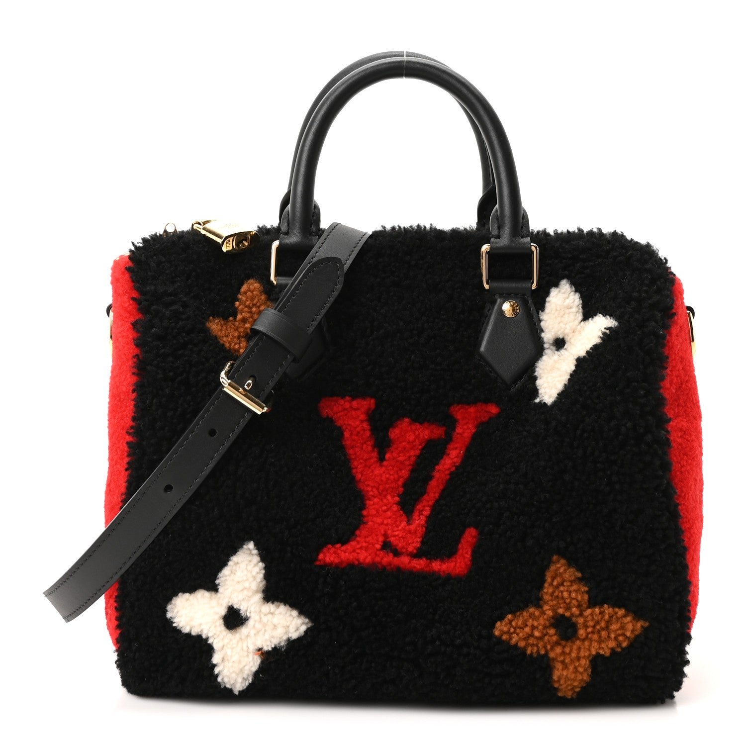 Louis Vuitton Monogram Teddy Speedy Bandouliere 25 Red