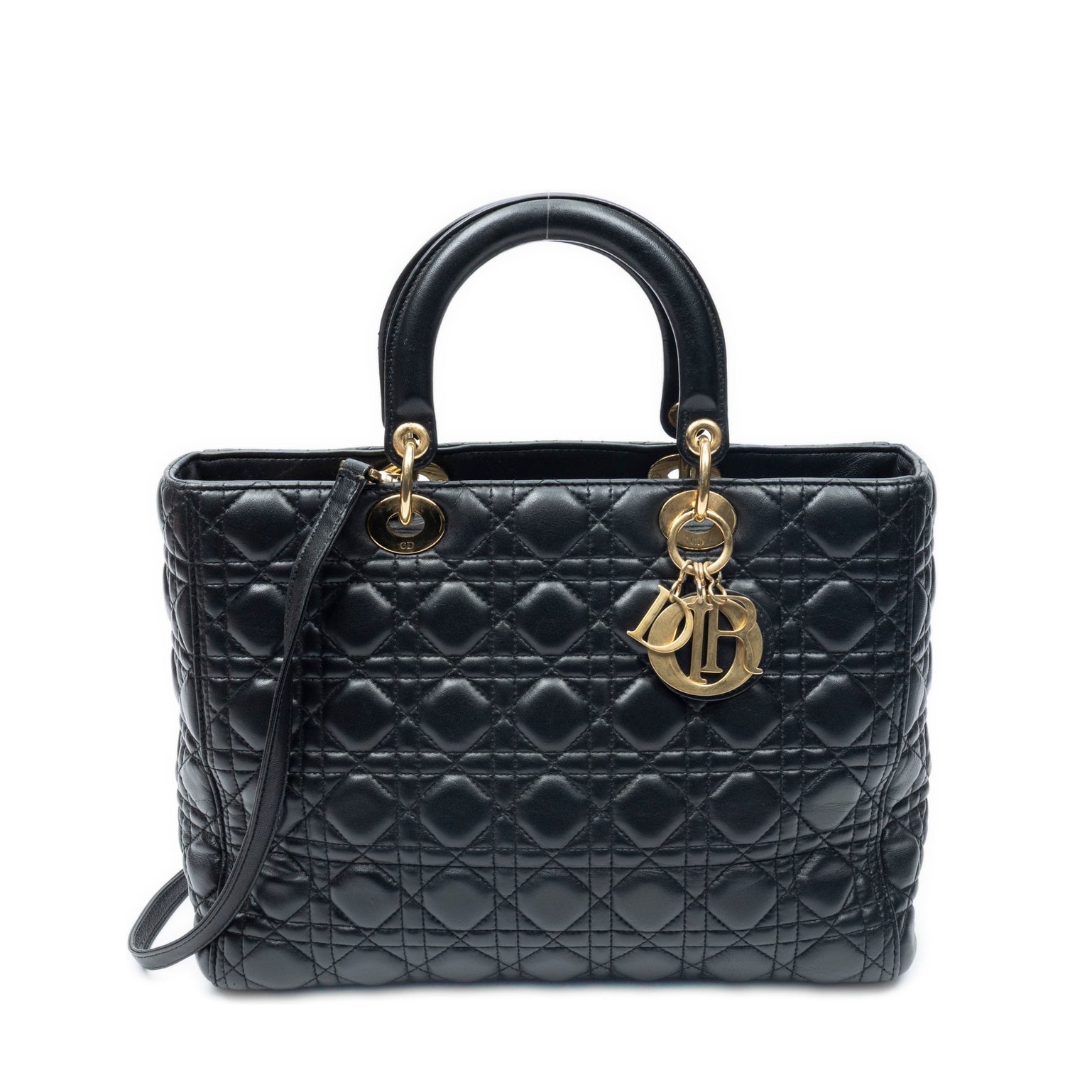 Leather Large Lady Dior Zip