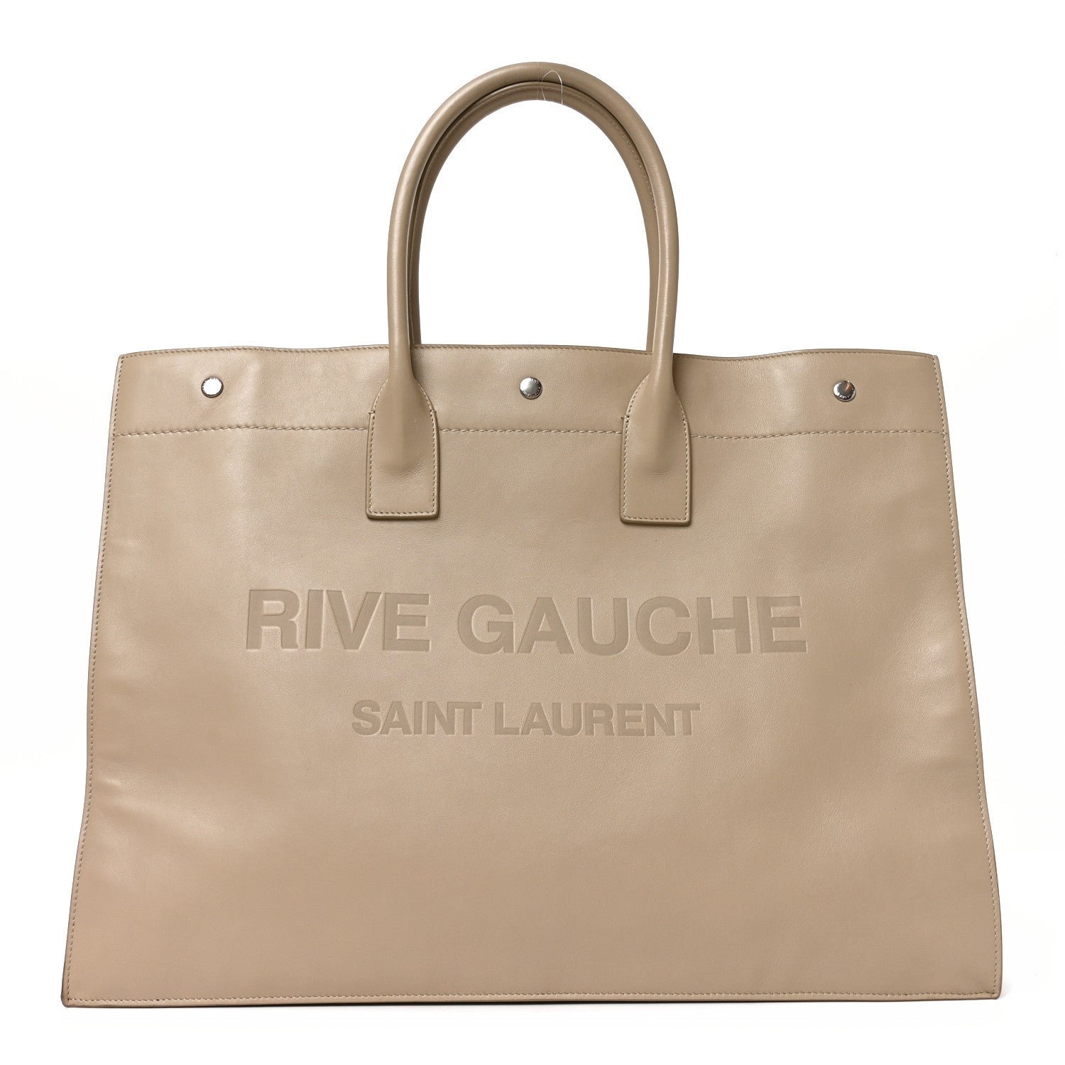 Saint Laurent Vitello Large Rive Gauche Tote Sea Salt