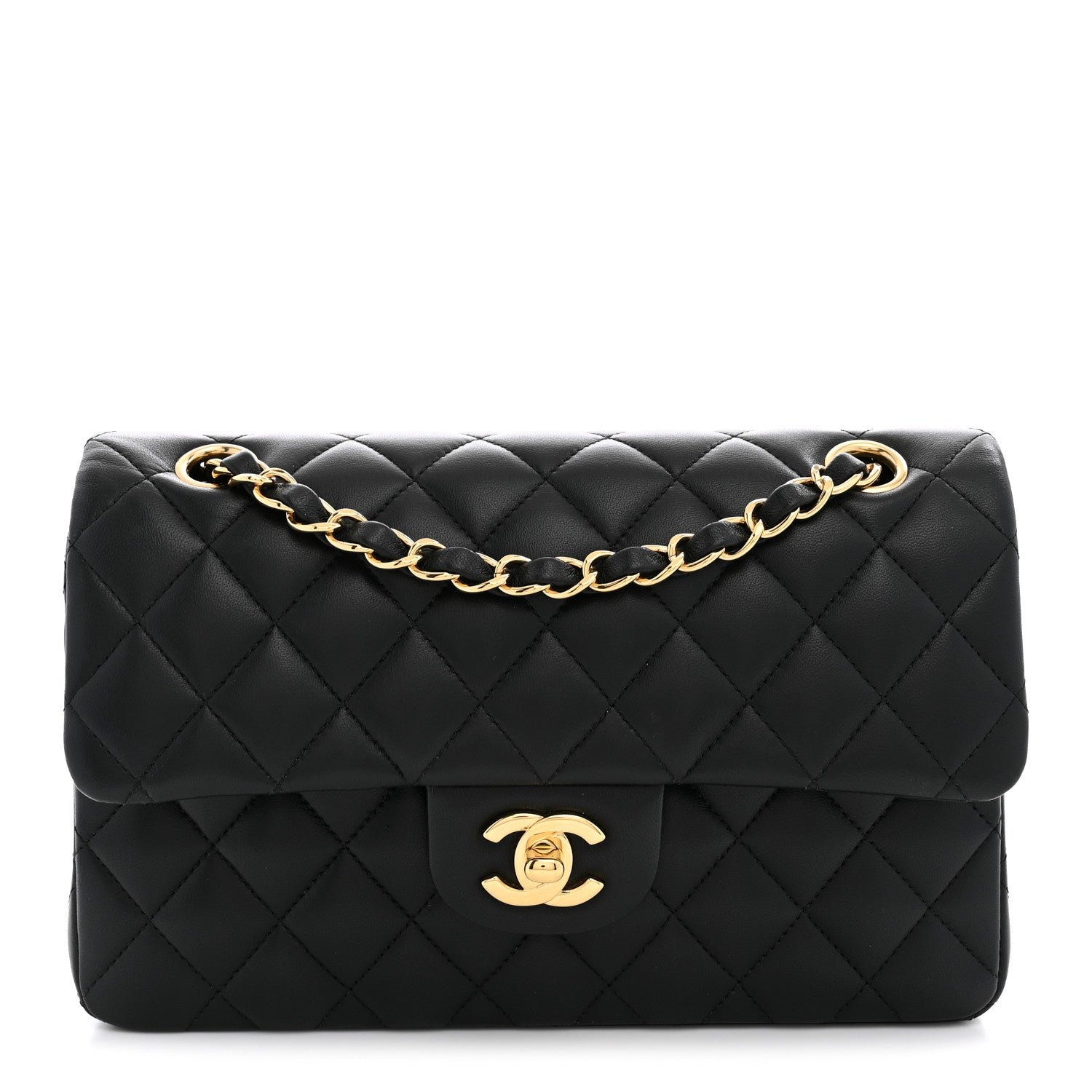 Chanel Lambskin Quilted Small Double Flap Black