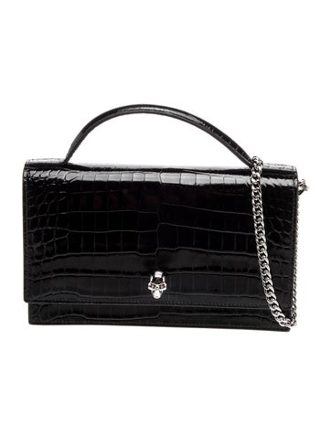 Embossed Leather Top Handle Bag