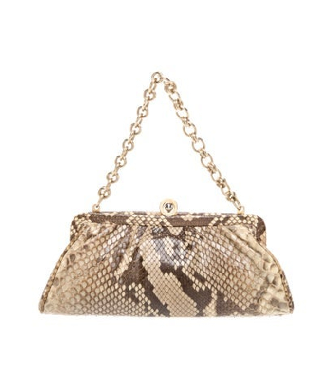 Bally Snakeskin Top Handle Bag