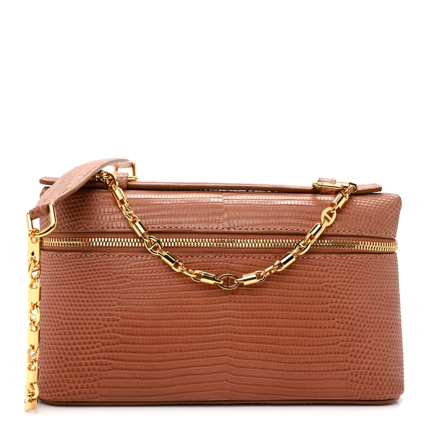 Loro Piana Lizard L19 Extra Pocket Pouch Brown
