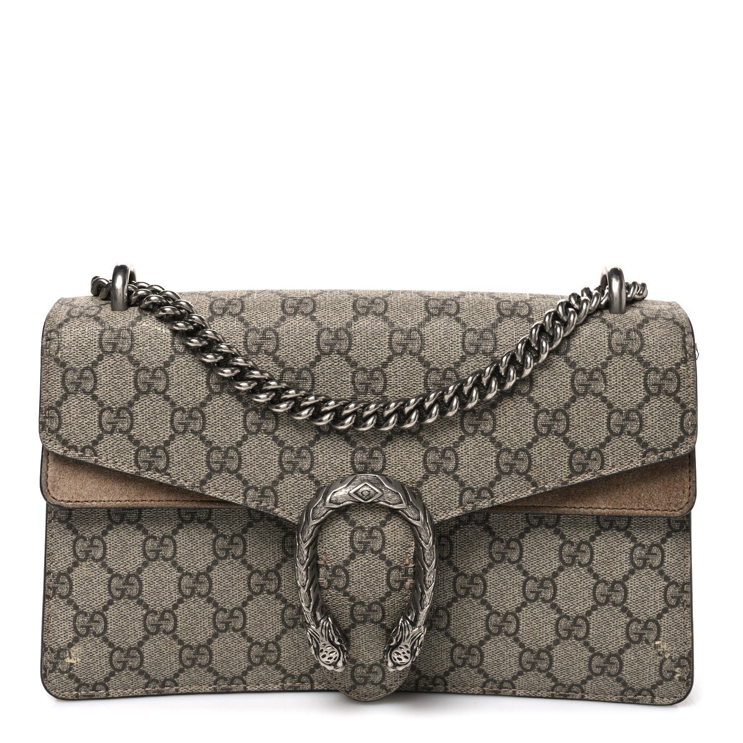 Gucci GG Supreme Monogram Small Dionysus Shoulder Bag Taupe