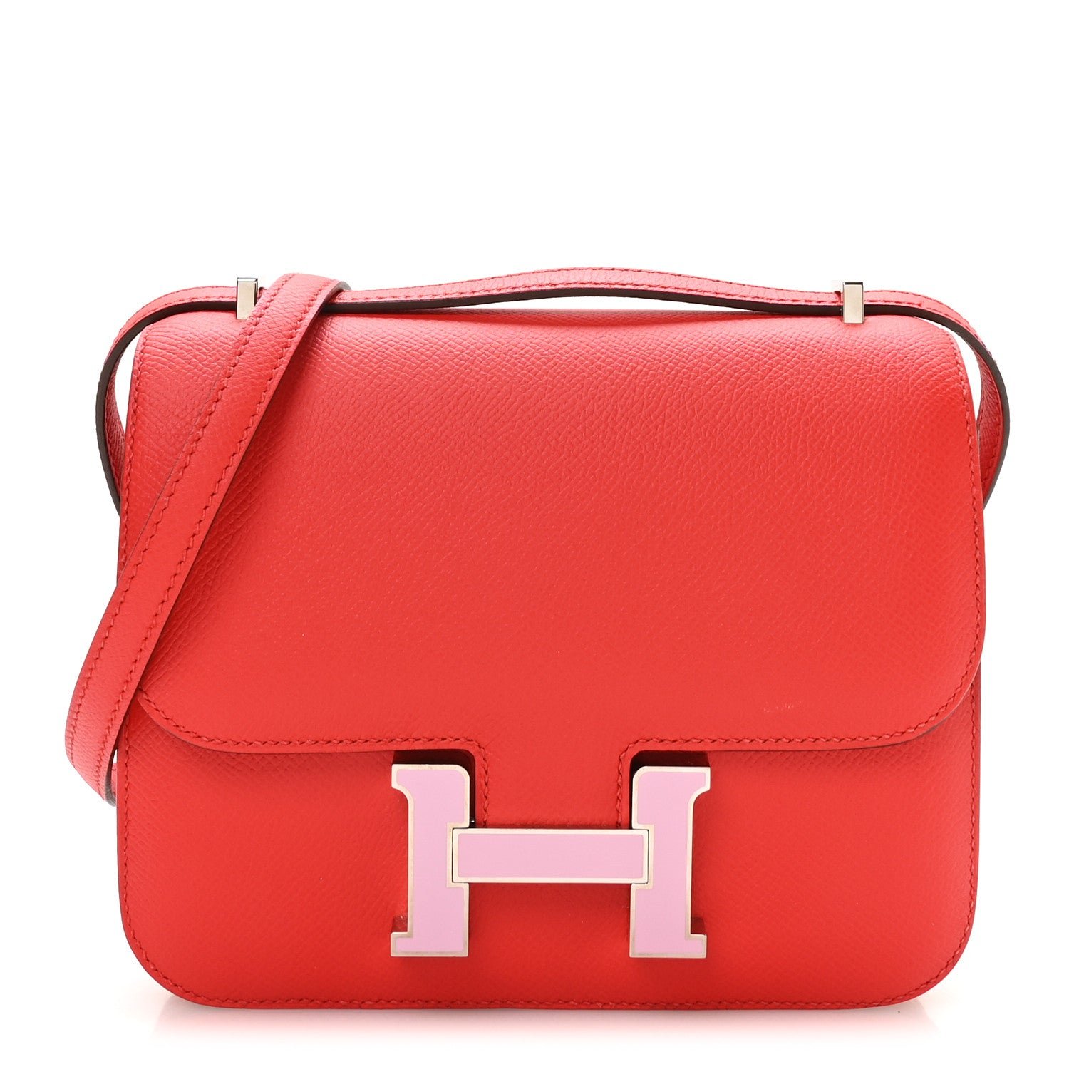 Hermes Epsom Enamel Constance 18 Rouge de Coeur Mauve Sylvestre