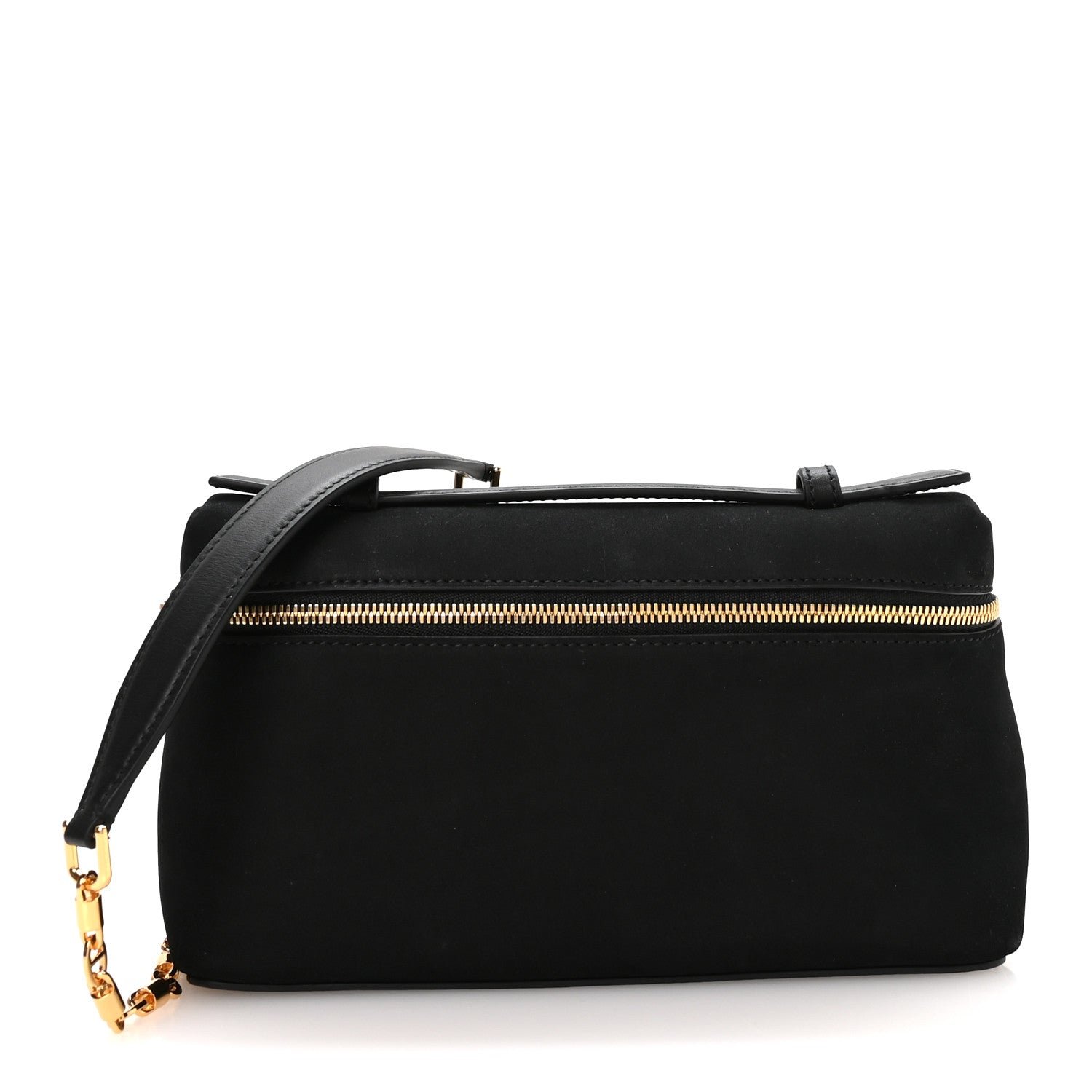 Loro Piana Nubuck L19 Extra Pocket Pouch Black Sun Gold