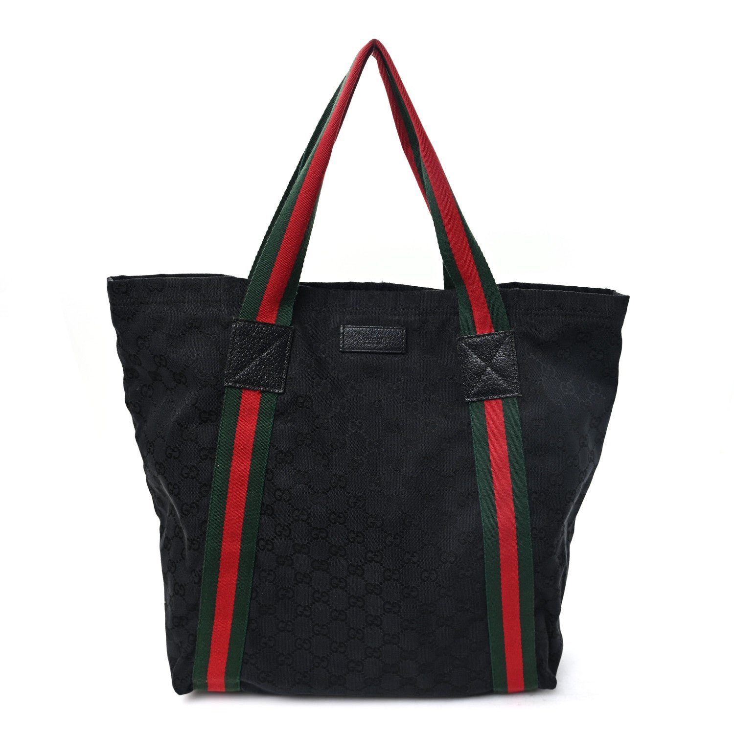 Gucci GG Monogram Medium Web Handle Vertical Tote Black