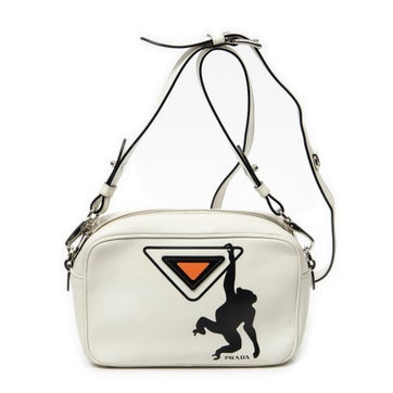 Leather Monkey Print Camera Bag